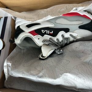 Fila Gray and Red Athletic Shoes